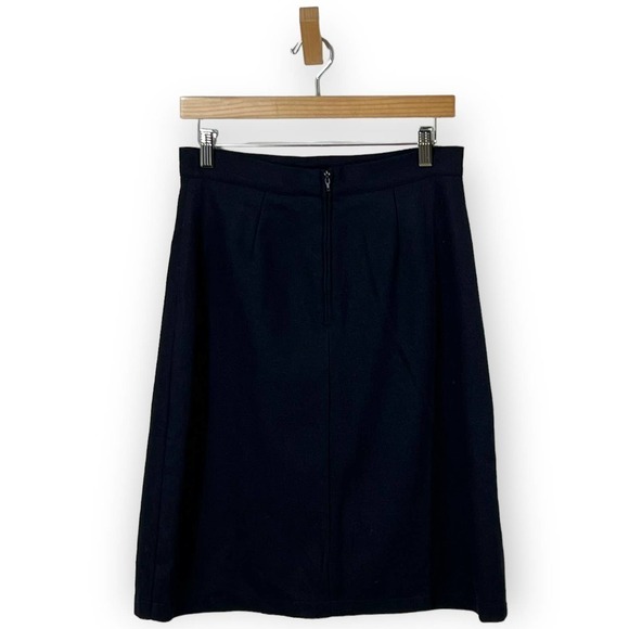 ModCloth Wool Skirt Workwear Navy Medium - Picture 4 of 8